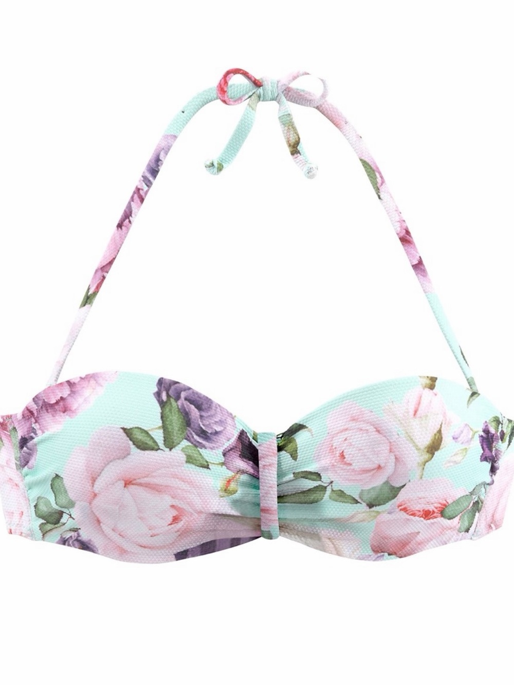 Lascana Floral Textured Bandeau Bikini Top NWT Size 34C
